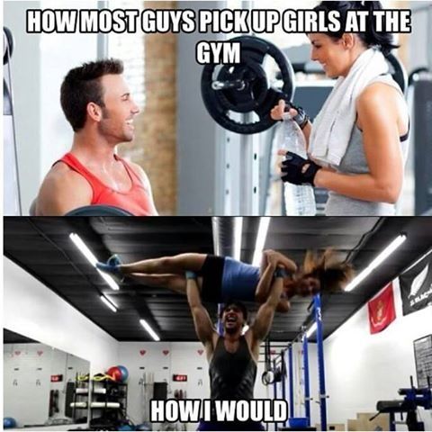 Woman in gym funny